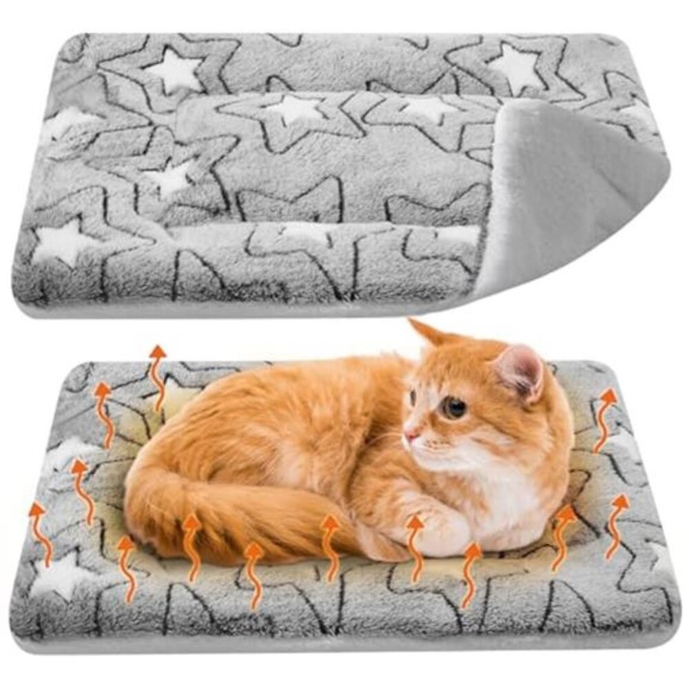 Self Warming Cat Mat 2 Pack Thermal Pet Bed Pad Reversible Machine Washable